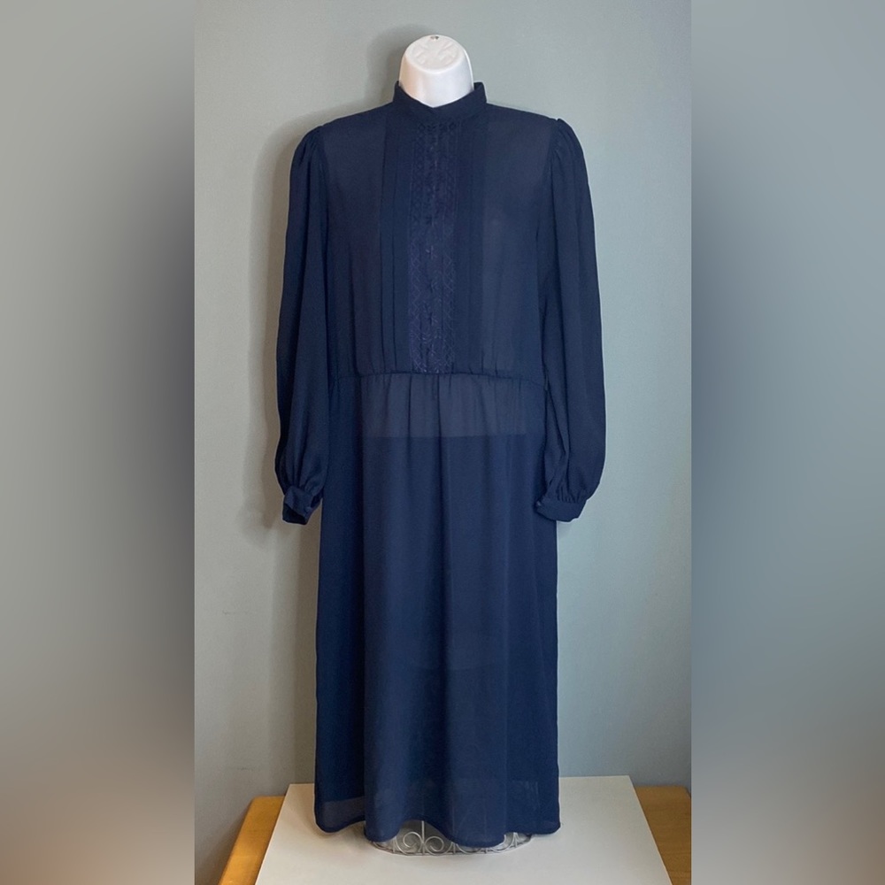 Vintage Bits & Pieces dress Sheer navy blue 6